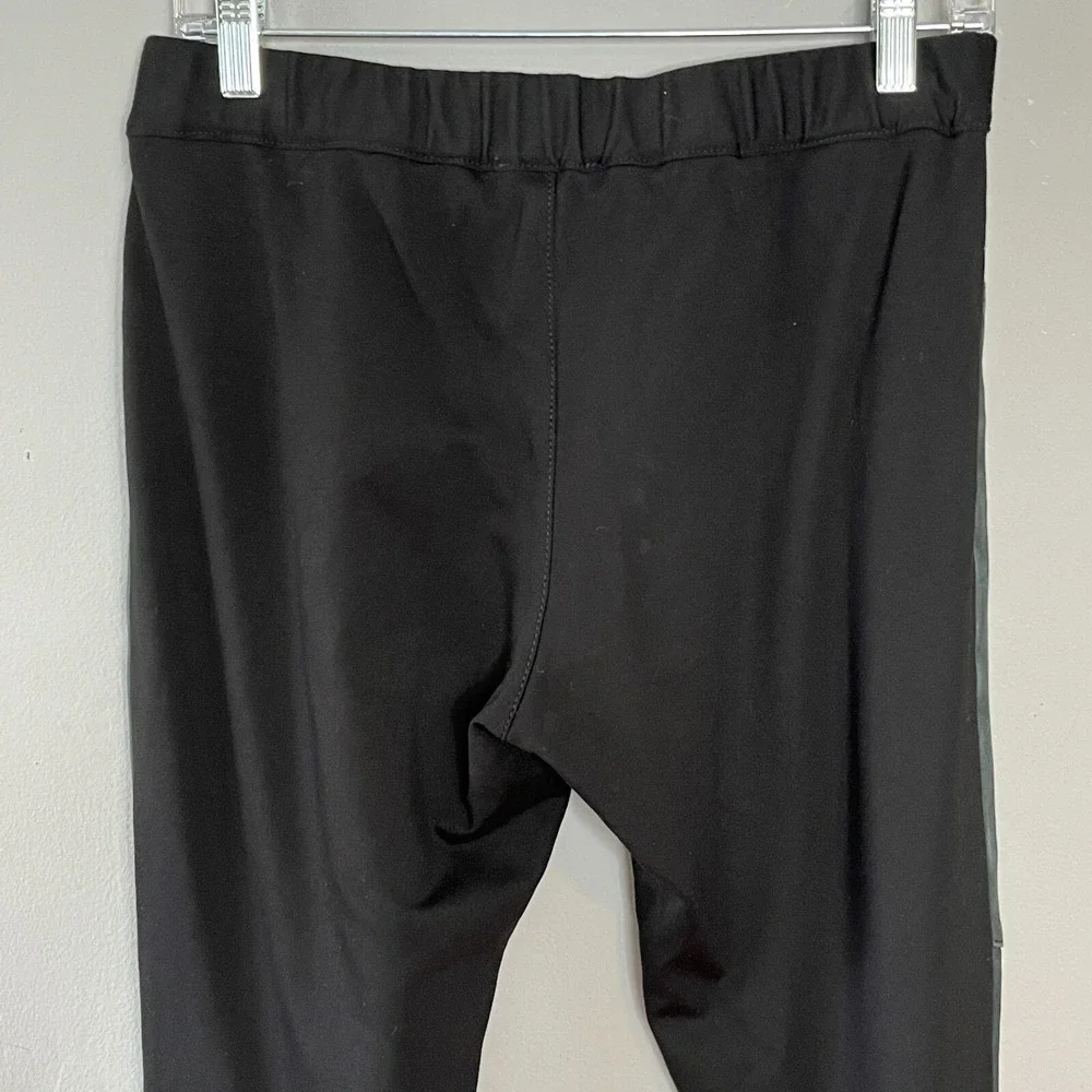 AS by DF Leather Front Knit Legging Womens 8 Gray/Black Pull-on Moto Rocker Edgy